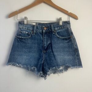 Marine Layer Women's 26 Sasha Denim Shorts Frayed Hem 100% Cotton